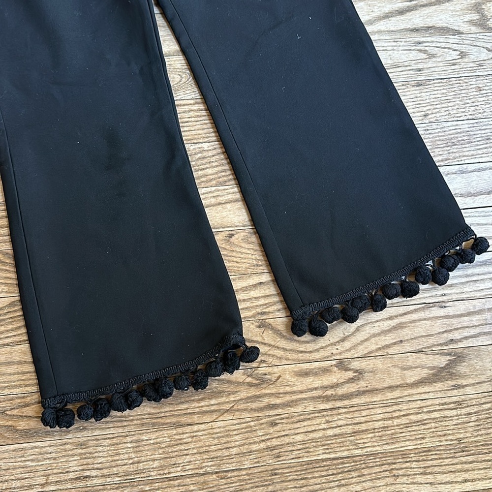 Zara Woman Black Pants Pom Pom Hem size Small EUC - Picture 3 of 6